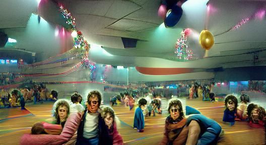 Candid photograph of the new year's Eve party at the roller ...