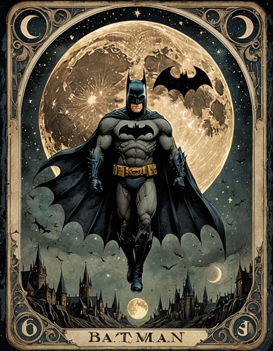 🦇 The Batman Moon Tarot Card 🌙 ( fighting crime at night is in your future)  by @DJ Rez