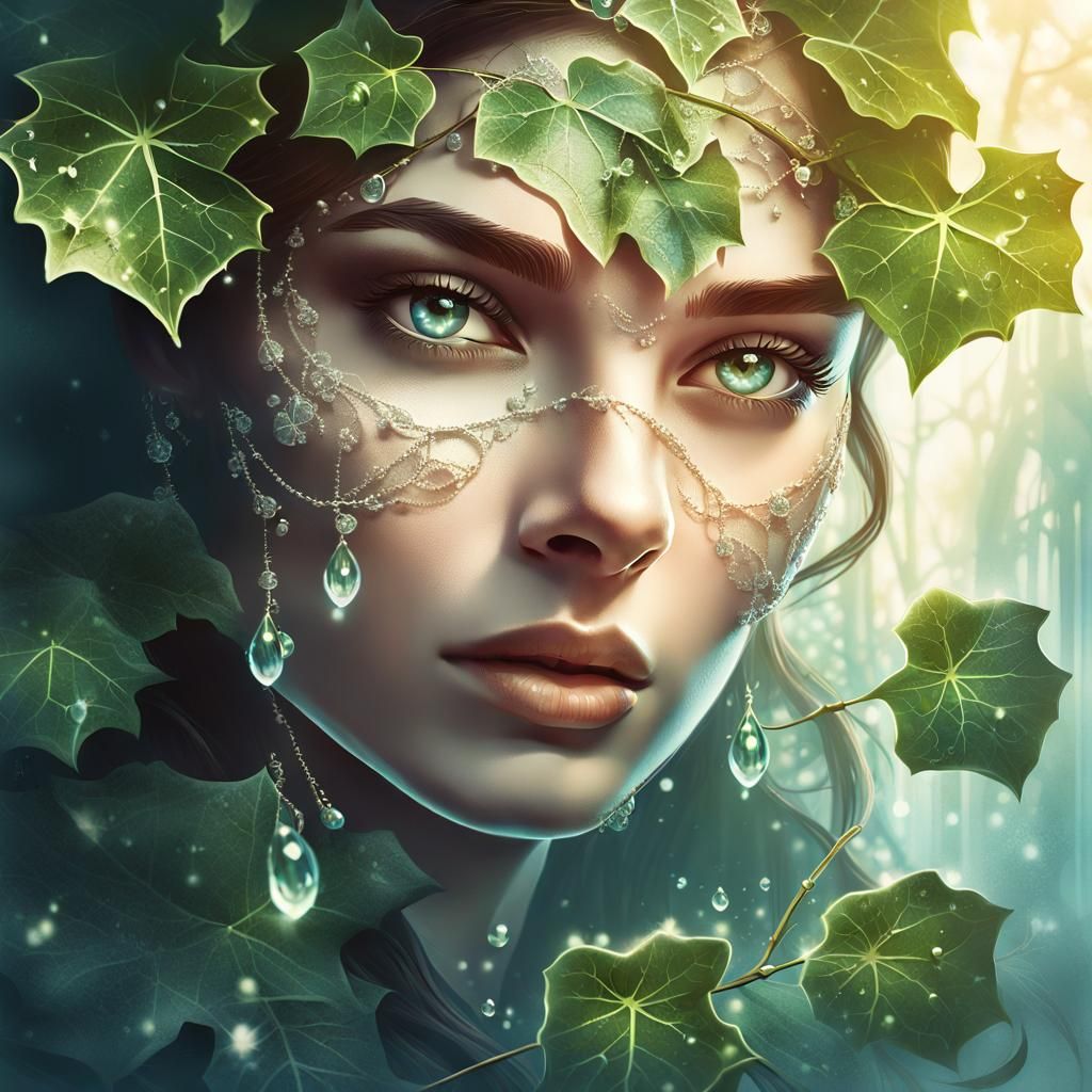 Close-up portrait of a mysterious (beautiful woman:3), inclu...