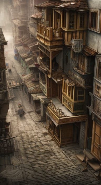 Miniature Cobbled Street