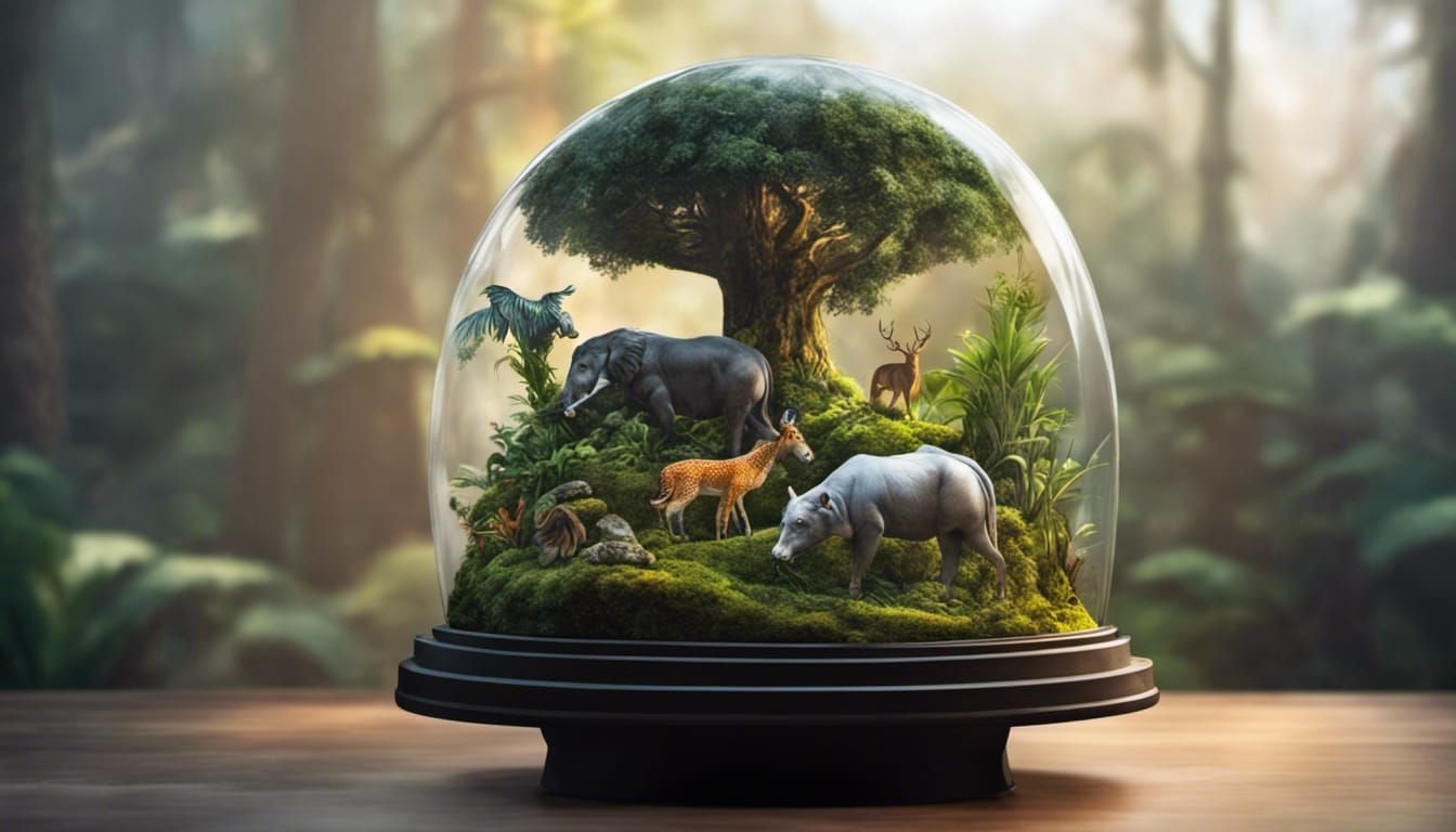 cloche containing a little ecosystem 025