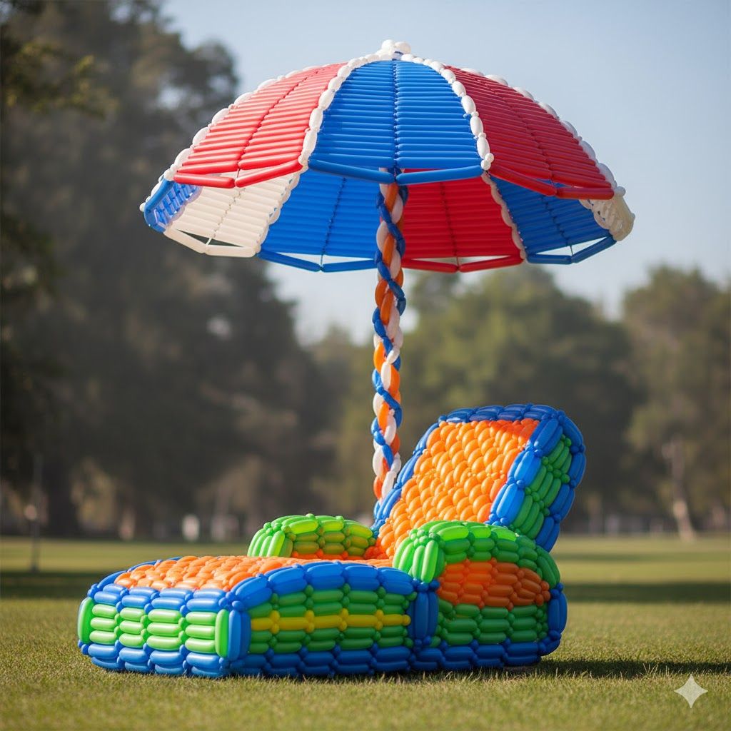 כסא נח ושמשיה עשויים מבלונים