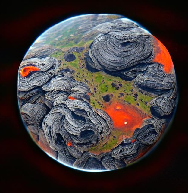 A planet covered in lava