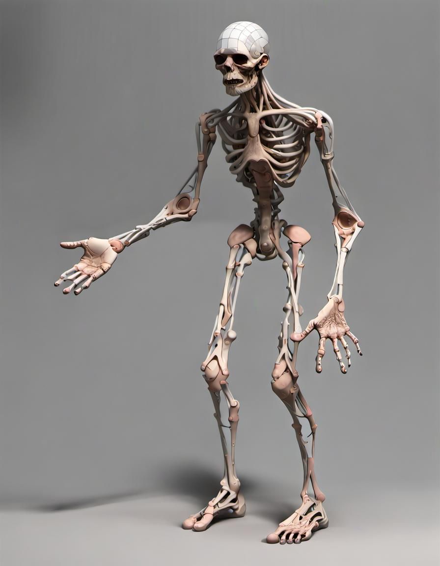 Metal skeleton, sculpture