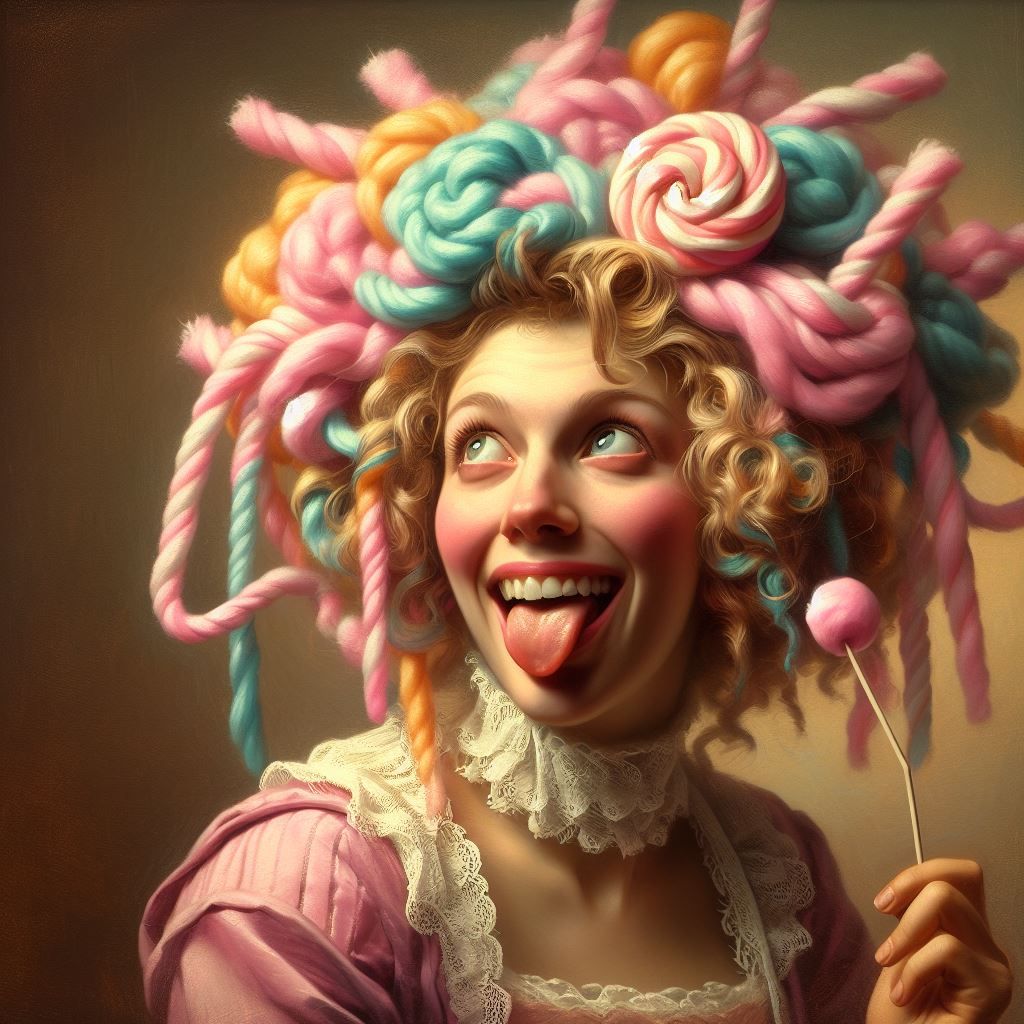 Flossy hair candy funny girl