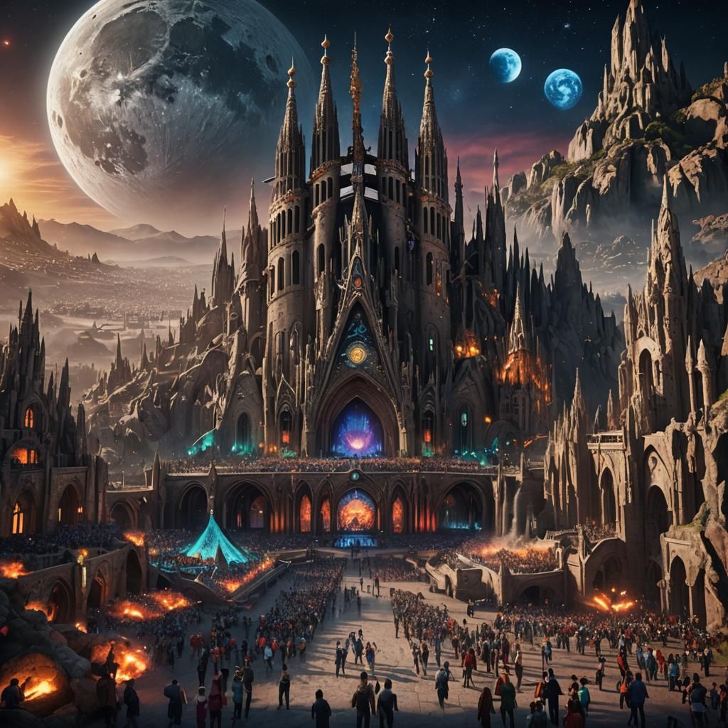 "A reality on the moon where the festival tomorrowland is pl...