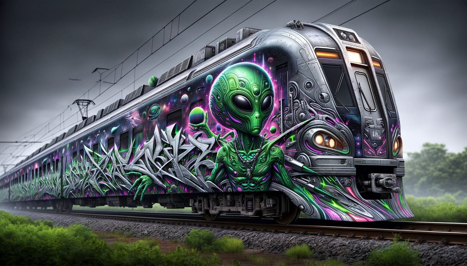 Outerspace Wildstyle theme bombed train