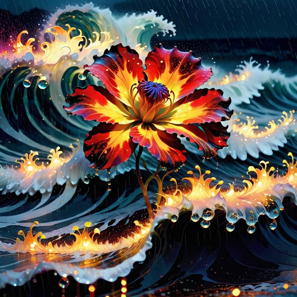 Flower with waves