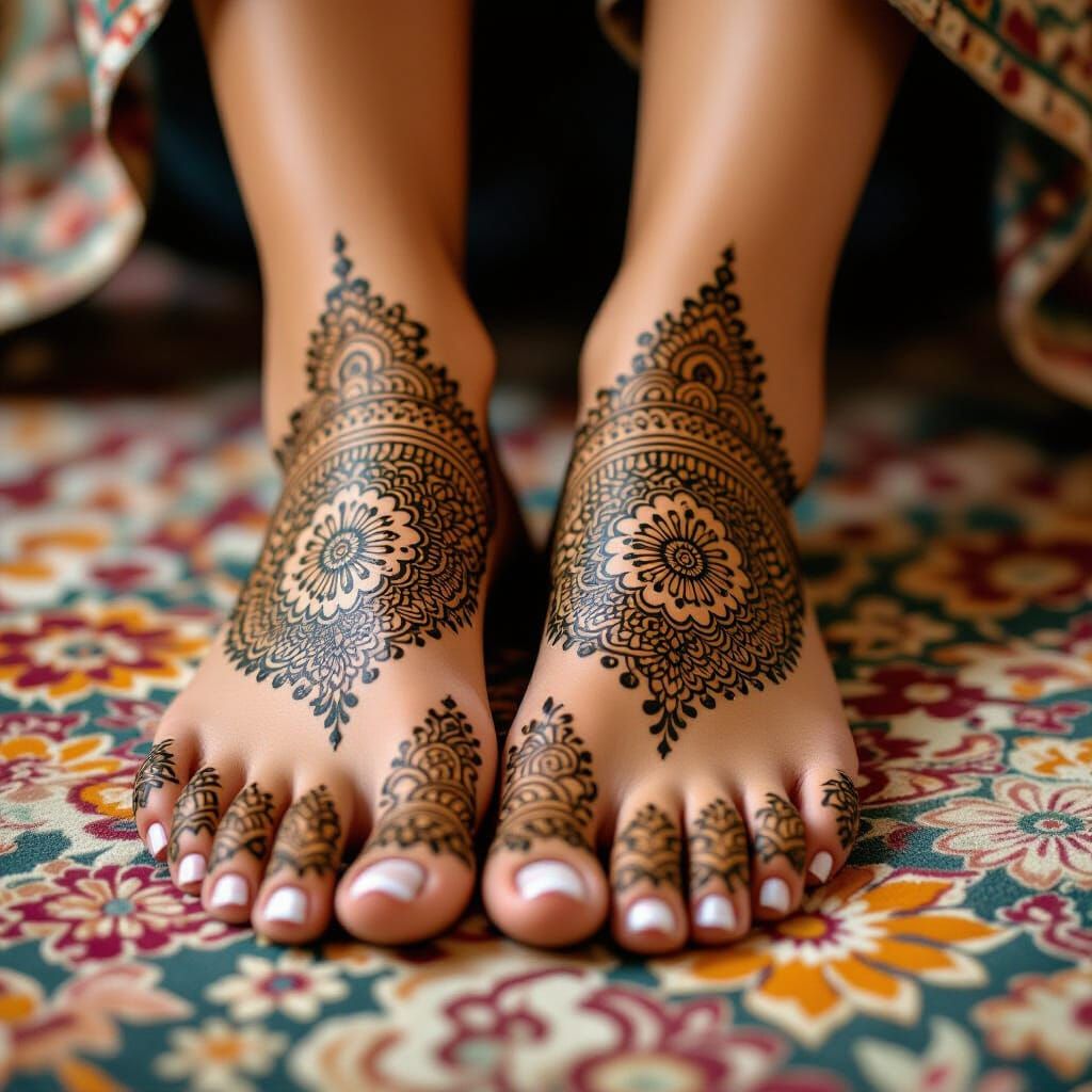  Decorated with beautiful Henna patterns.  by @Ylona