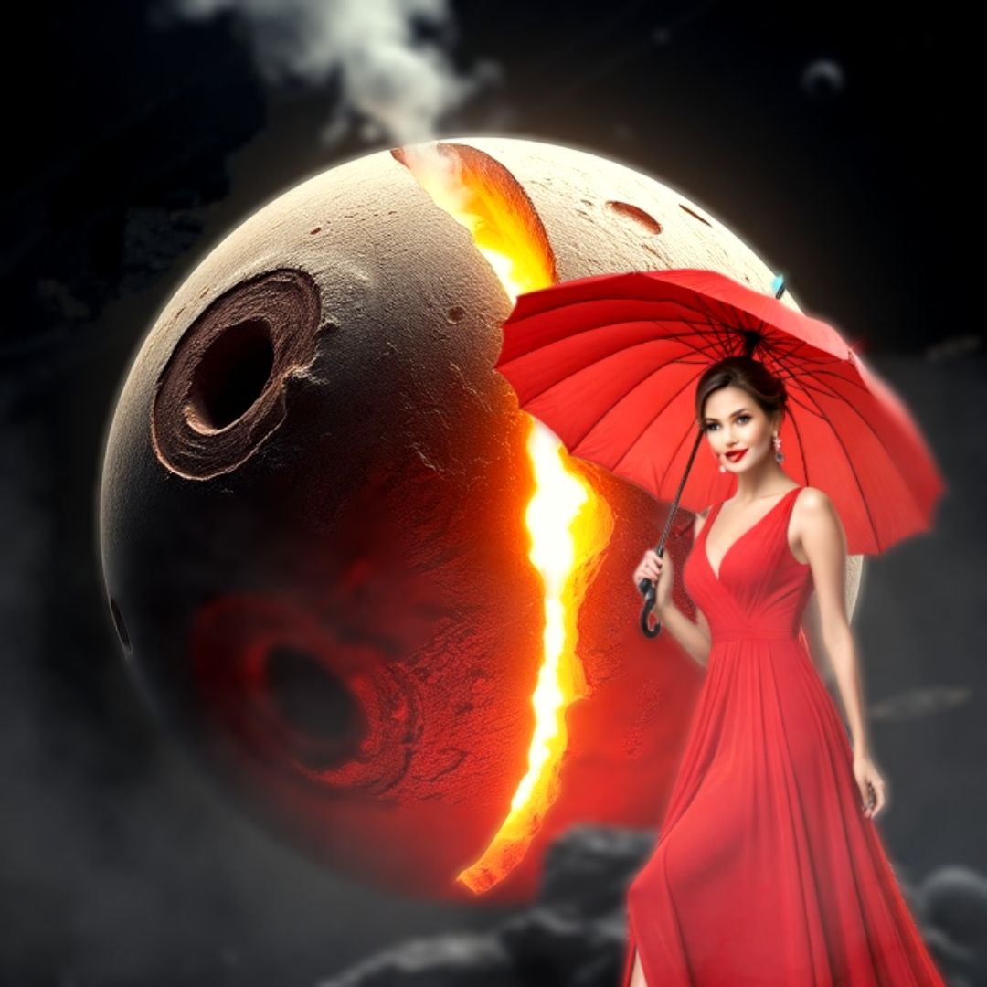 A planet and the woman in red I