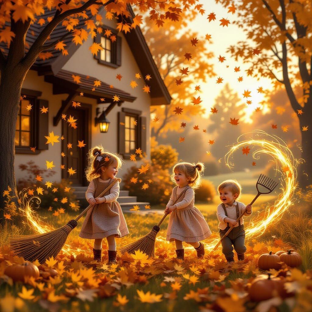 Magical Autumn Fun with Twins and Brother
