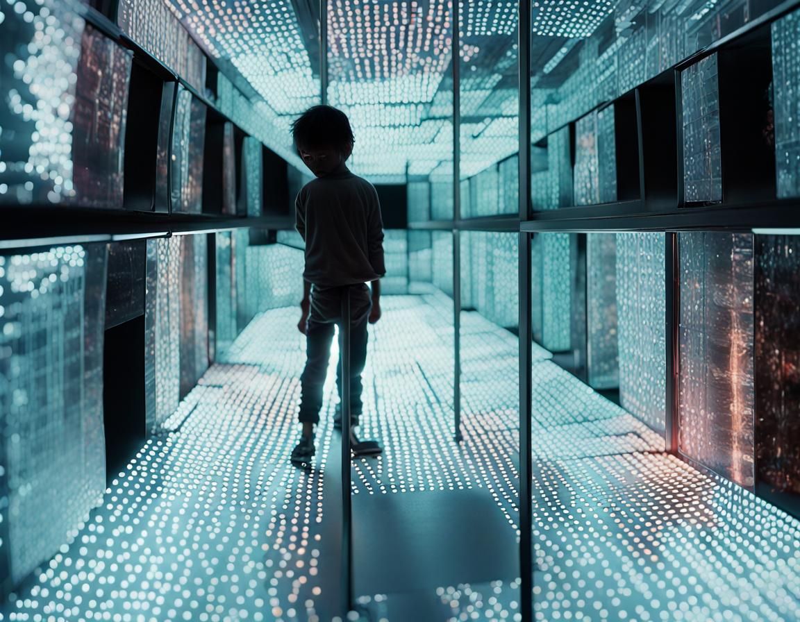 Surreal Transformation: A Hypervivid Dot Matrix Dream