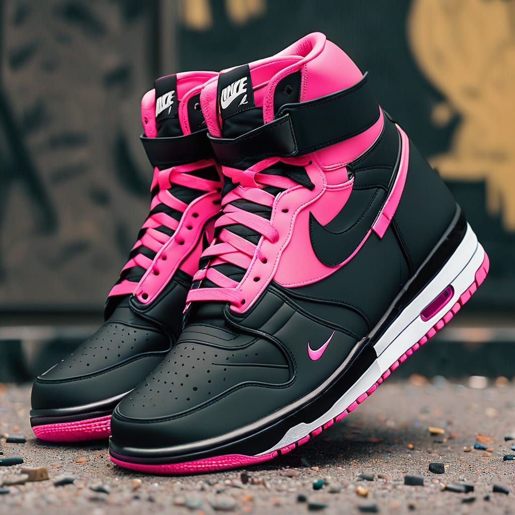 Black and Pink sneakers