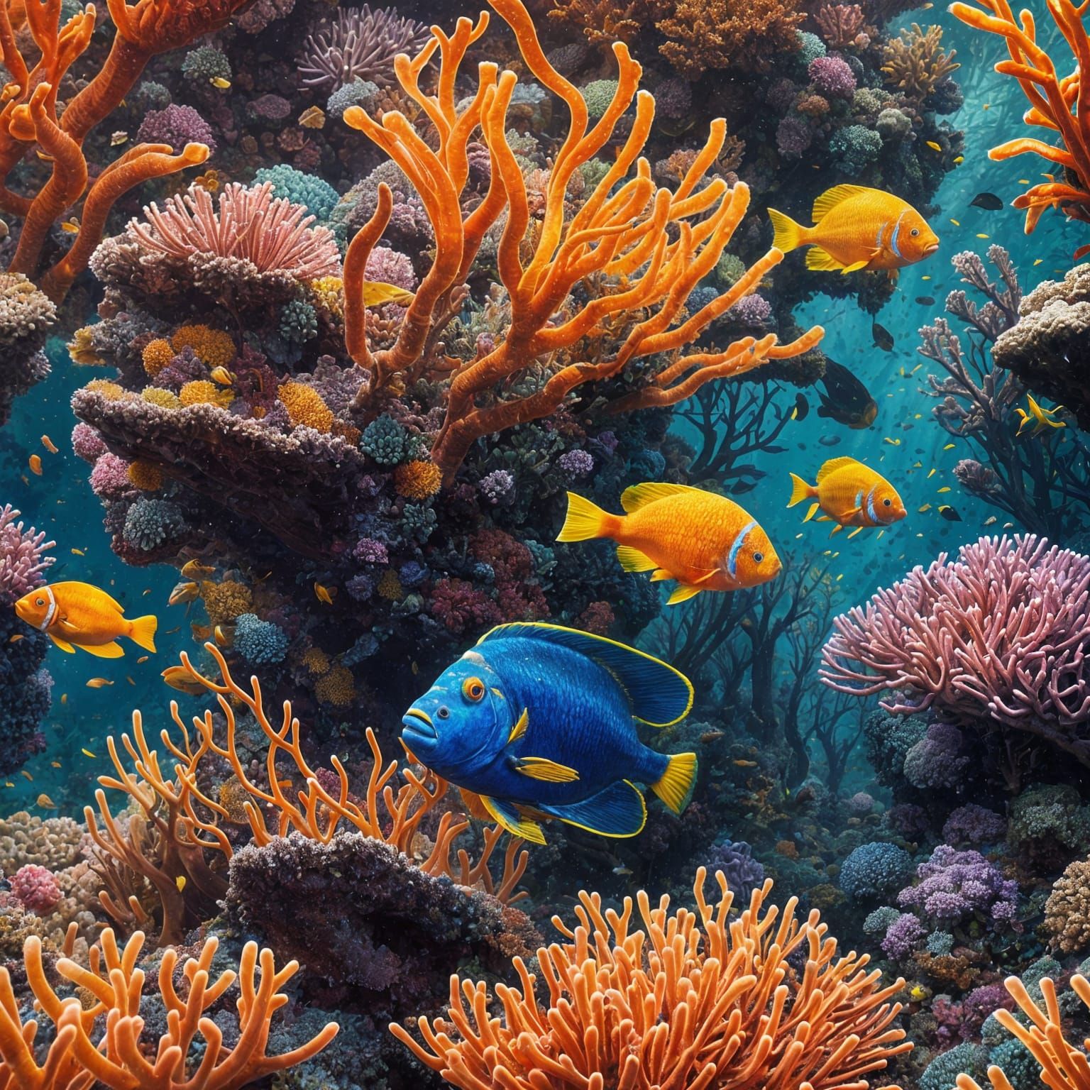 A beautiful color reef teeming with life and color