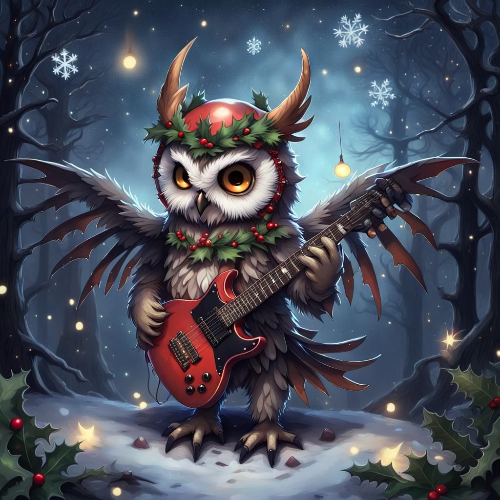 Christmas Owl Rock  by @Crystal