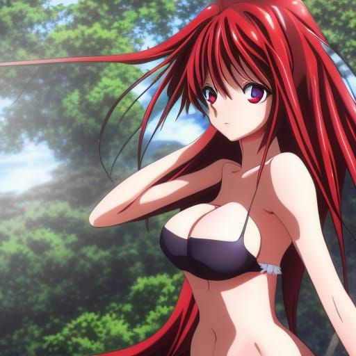 Rias Gremory highschool DXD big breast bikini anime AI