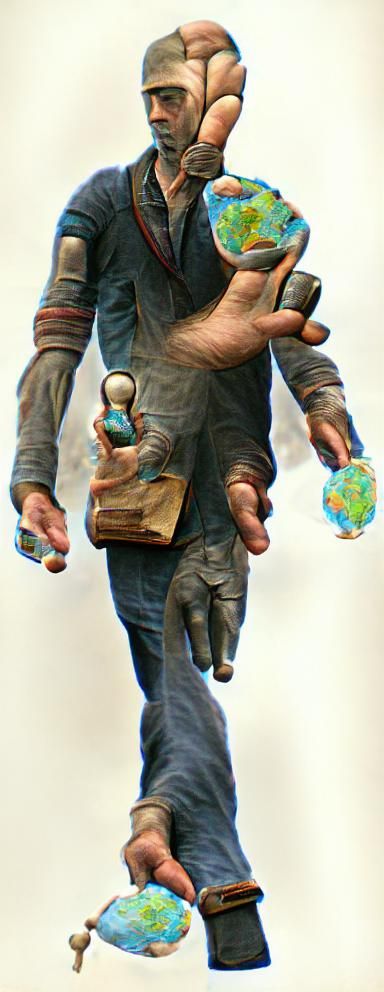 a man with the world in his hand