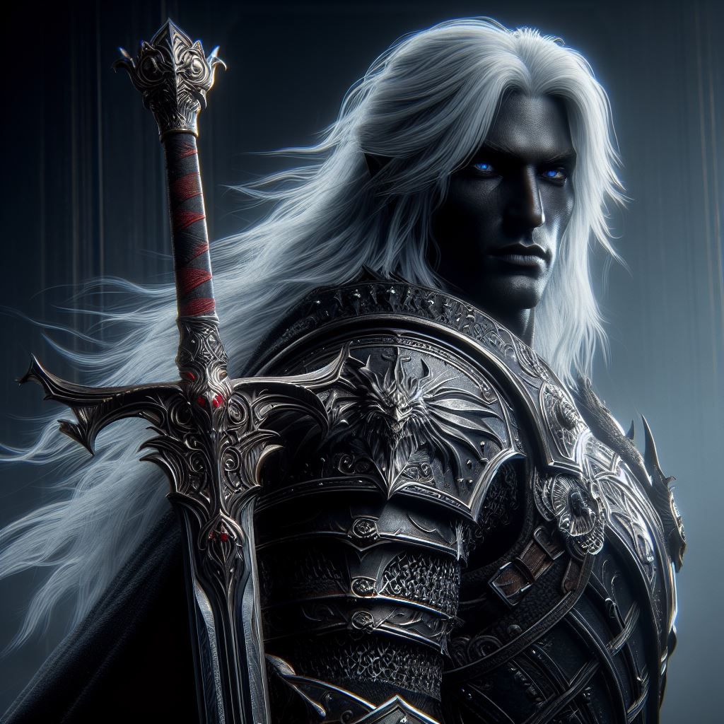 Anomander Rake and his sword Dragnipur