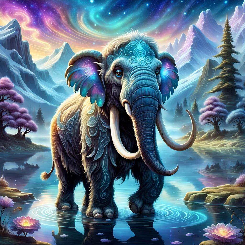 Cute chibi mammoth - AI Generated Artwork - NightCafe Creator