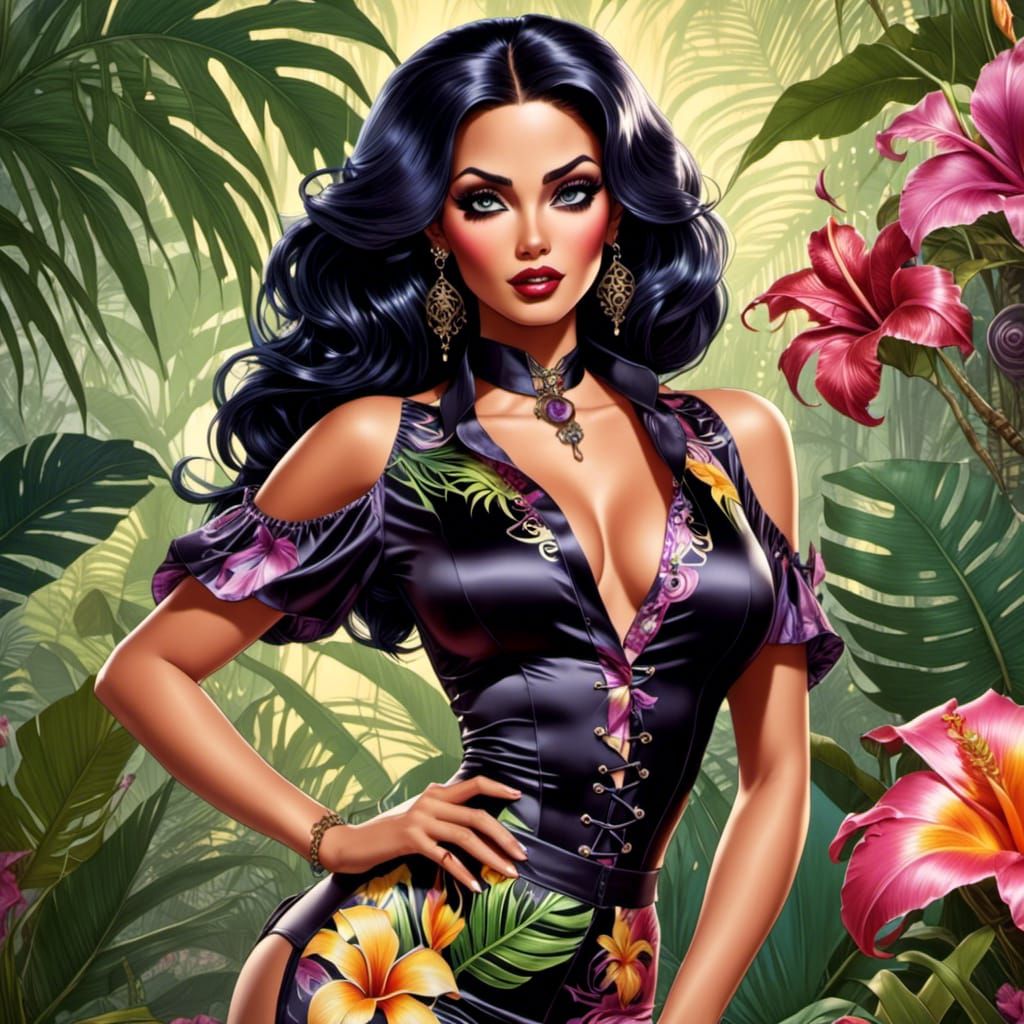 sensual woman <lora:TropicalPunk:1.0> 