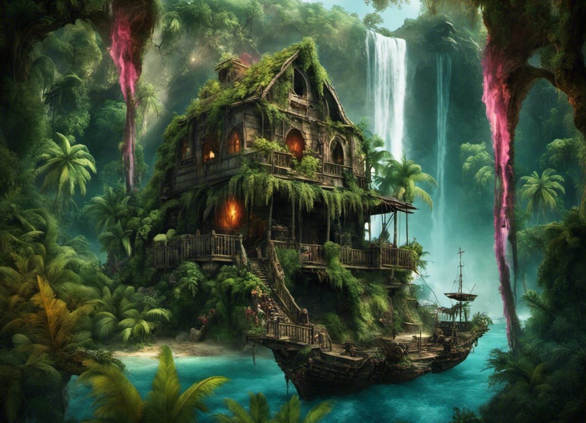 "big  skull + Pirate house" dual exposure! Pirates walking a...
