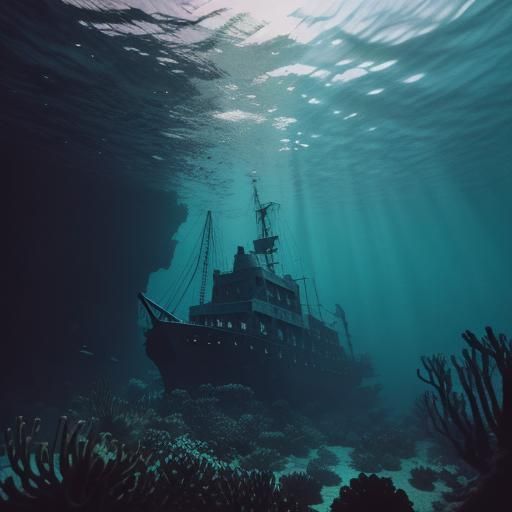 Shipwreck silhouette