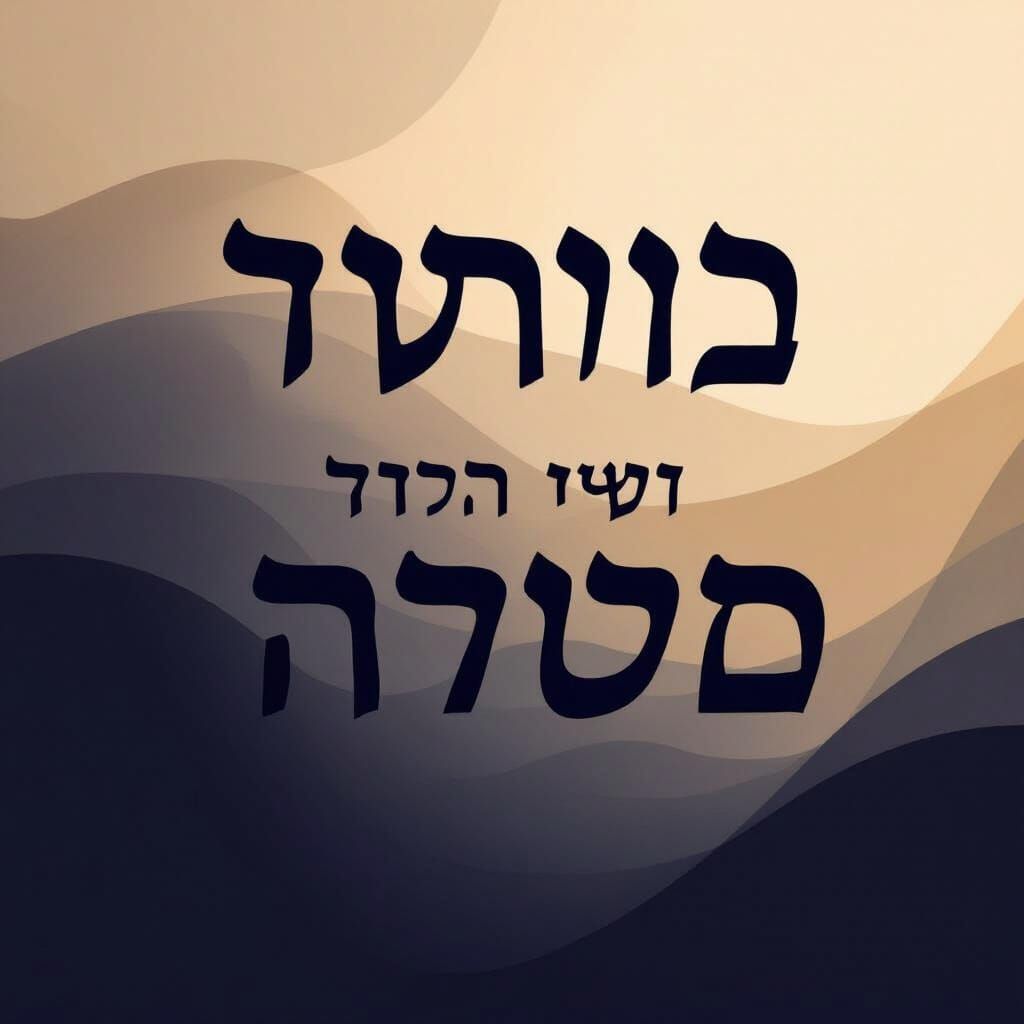 Minimalist Hebrew Shabbat Sign with Elegant Indigo Text