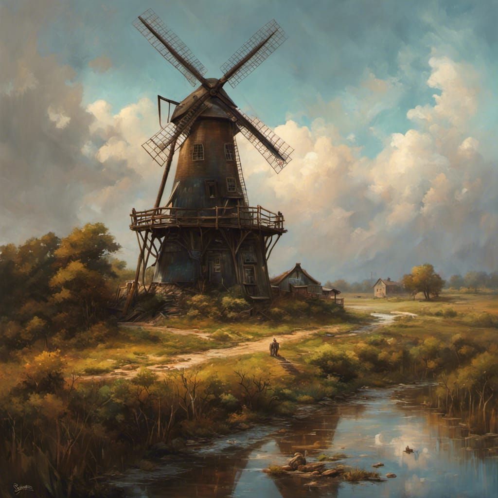 Landscape With Windmill