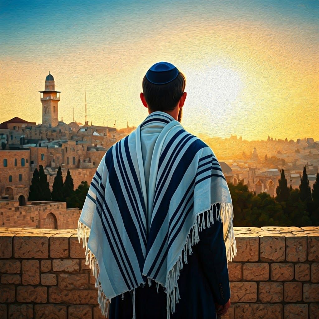 Man in Contemplative Silence, Jerusalem Dawn