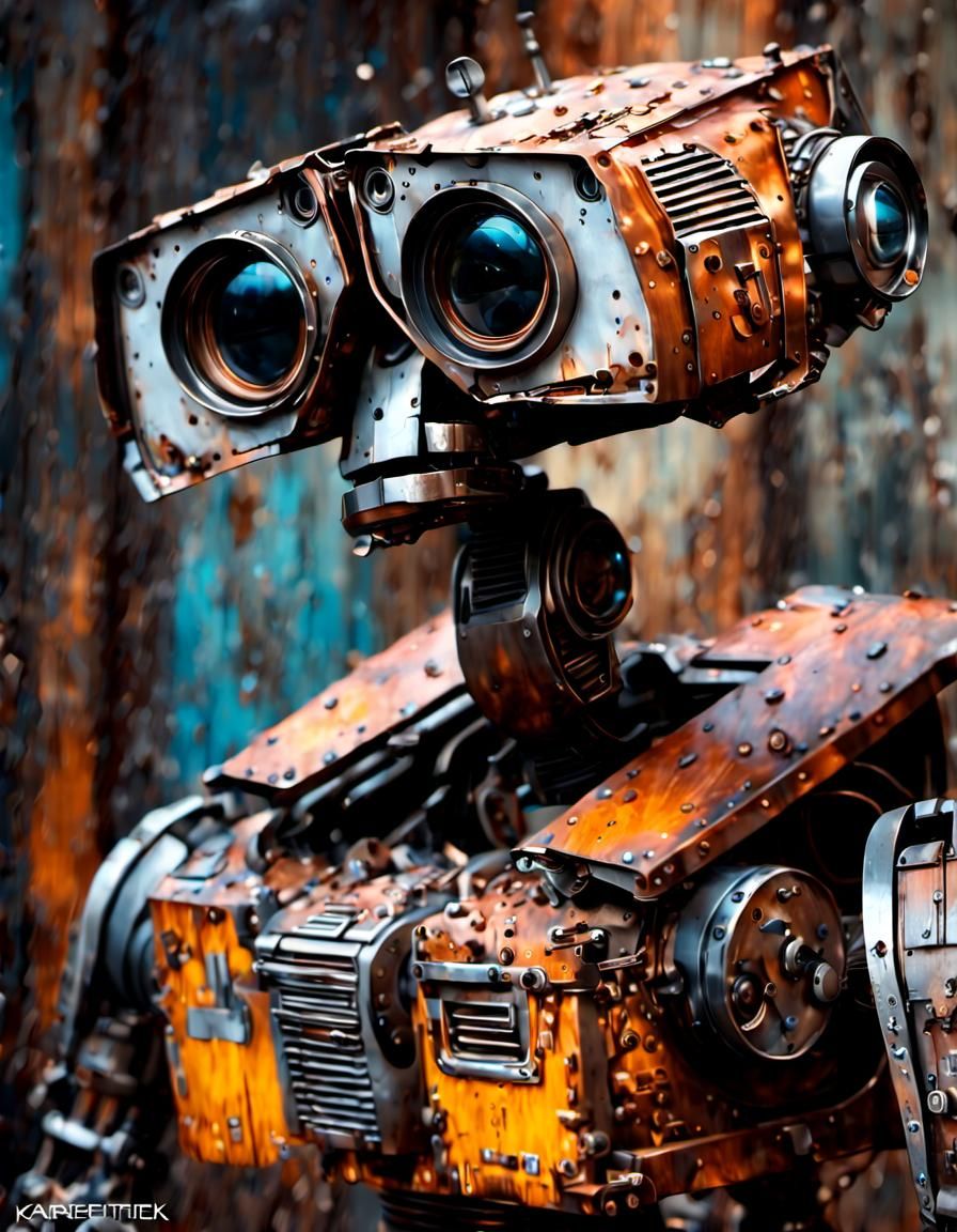 scrap metal robot WALL-E ! rusted metal ! - AI Generated Artwork ...