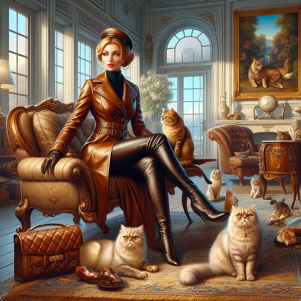 woman and cats