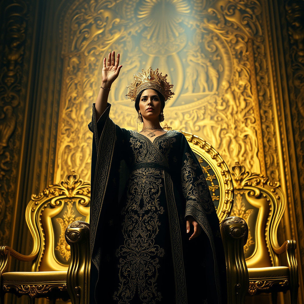 The Queen ascends the throne