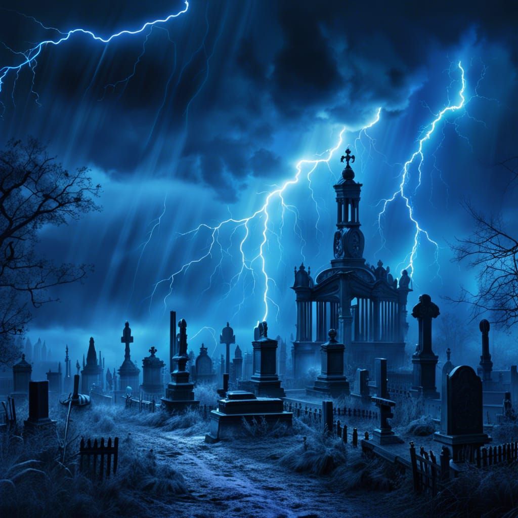 Storm on a graveyard