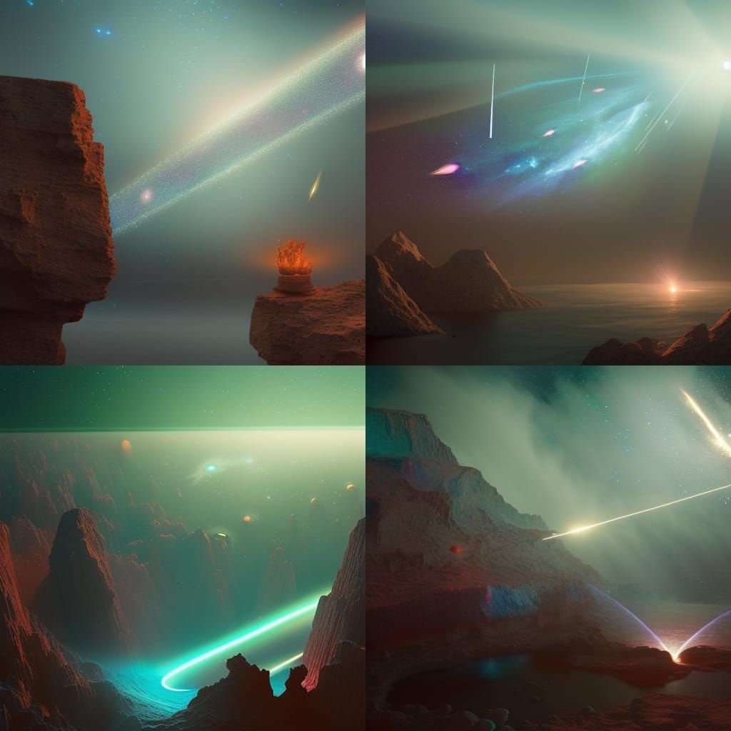 meteor shower 8k resolution holographic astral cosmic illustration mixed media by Pablo Amaringo