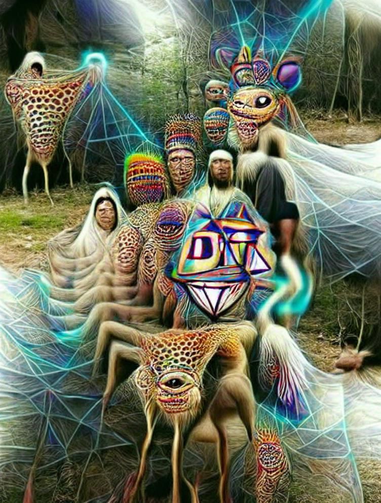 a tribe of DMT entities - AI Generated Artwork - NightCafe Creator