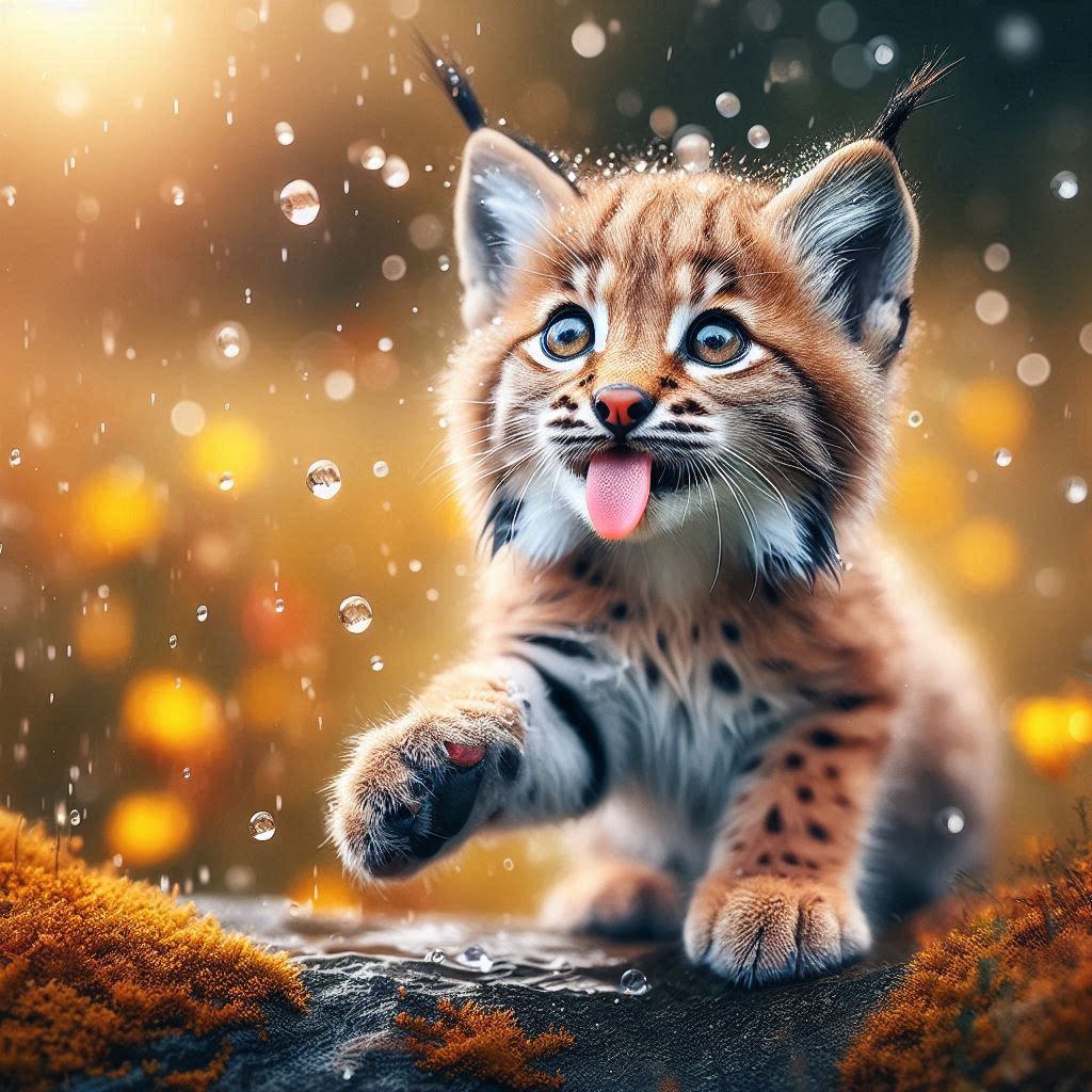 «Little Lynx in the Rain»