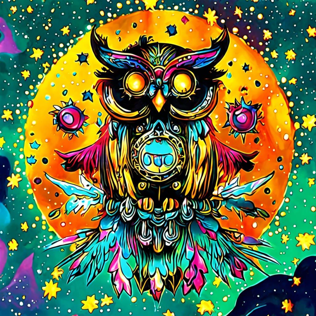 Owl Shaman Highcontrast