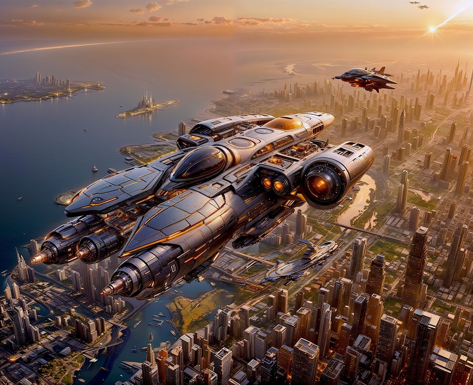 Sunset flight over the Metropolis - Variations #66