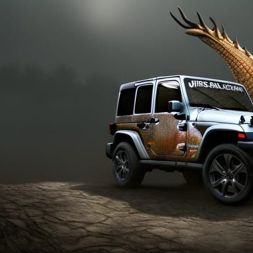 the car has a tail and is scaly close up realistic scales je...