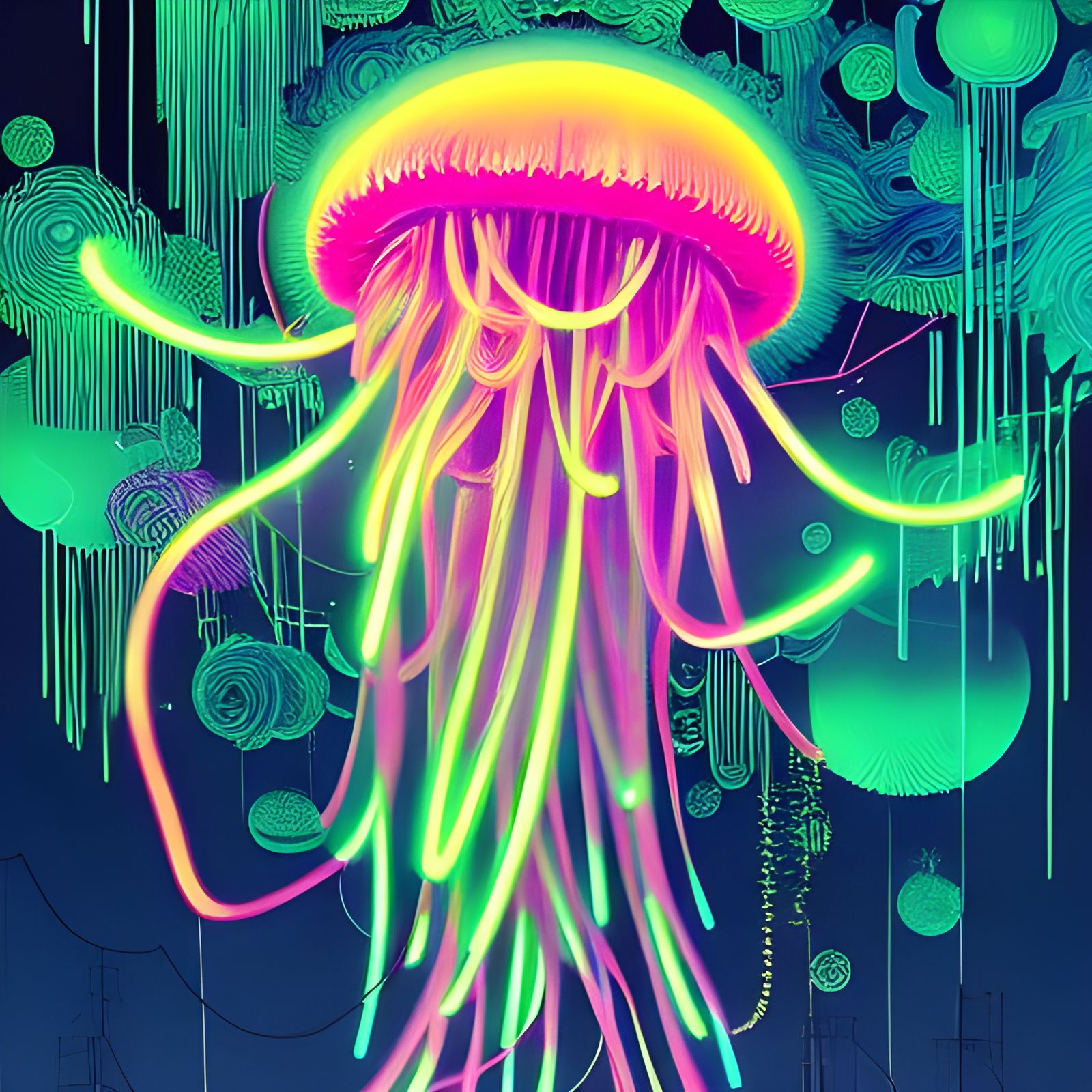 neon rainbow jellyfish