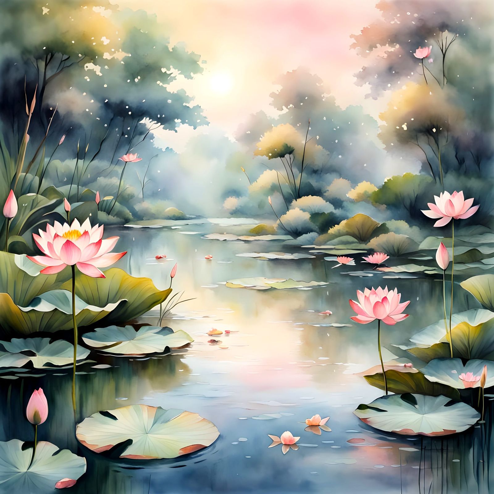 Lotus Pond  by @posyrosie