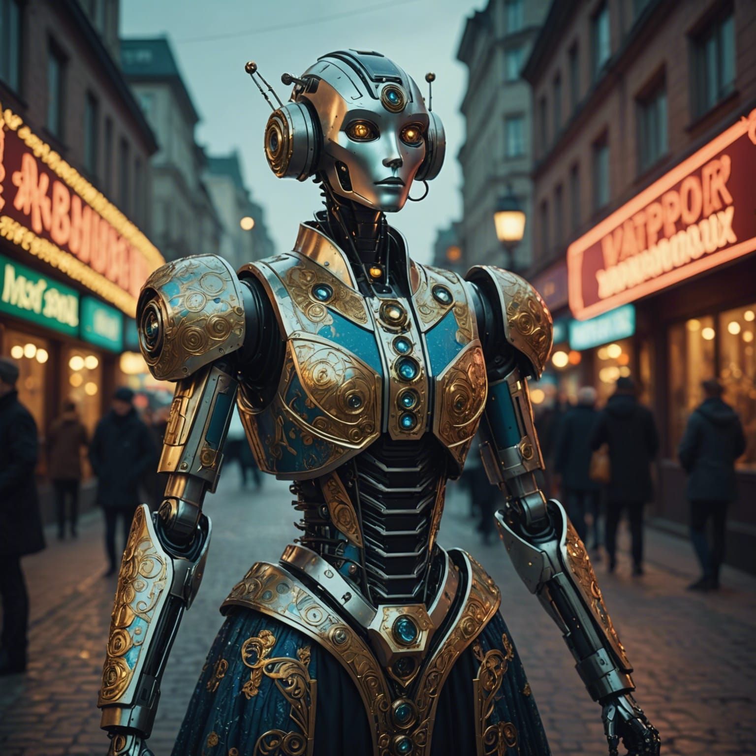 Fashionable Robot Butler Wearing a Robot Dress - AI Generated Artwork ...