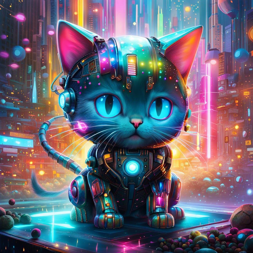 Sci-Fi kitty - AI Generated Artwork - NightCafe Creator