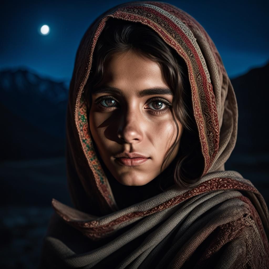 Humanity XXXII Afghan girl - AI Generated Artwork - NightCafe Creator