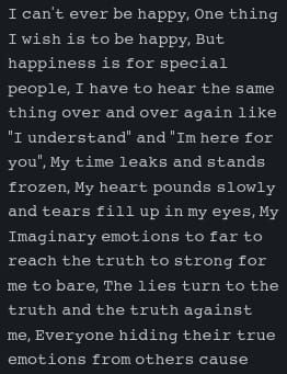 I can't understand Myself (Part 1)