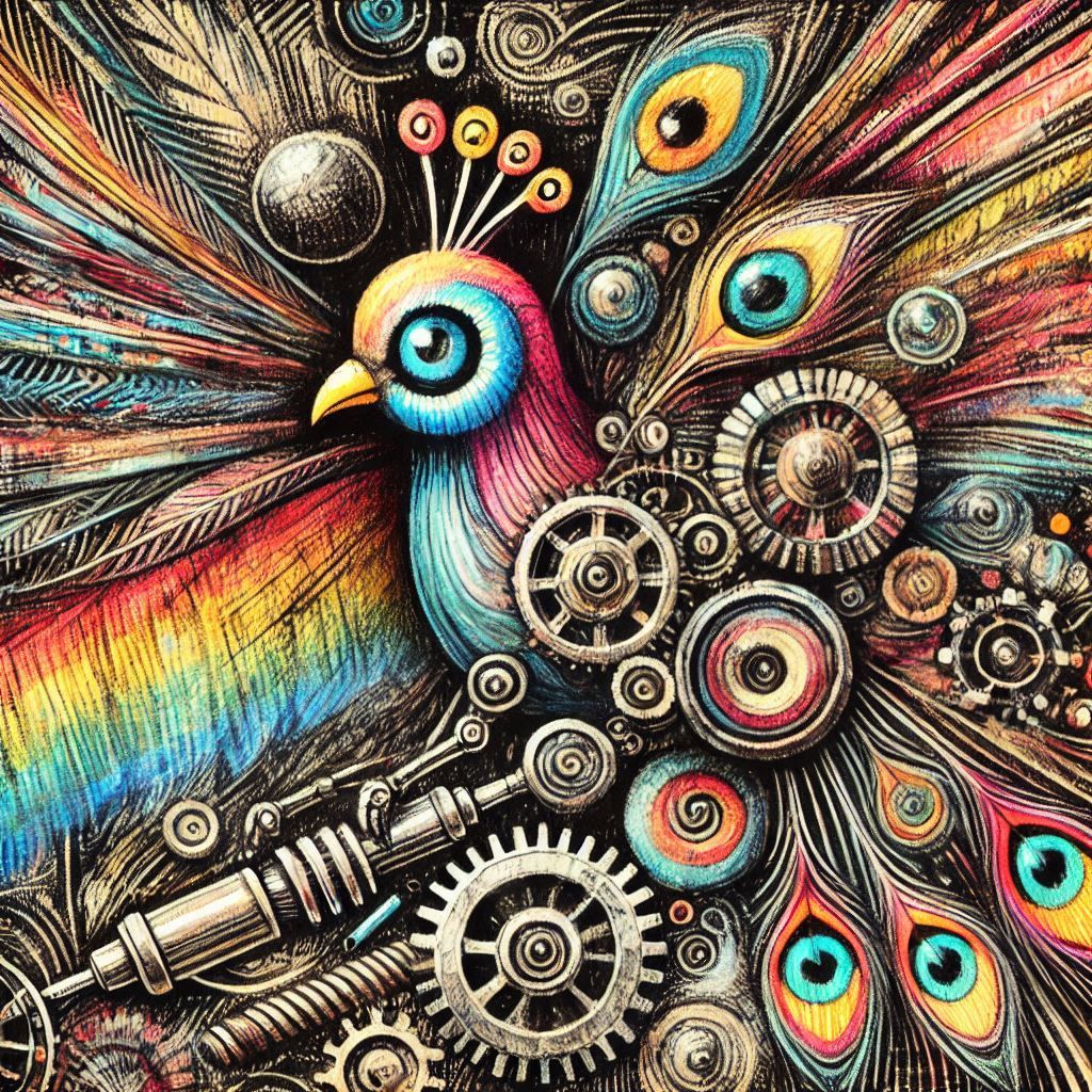 Clockwork Peacock Drawings