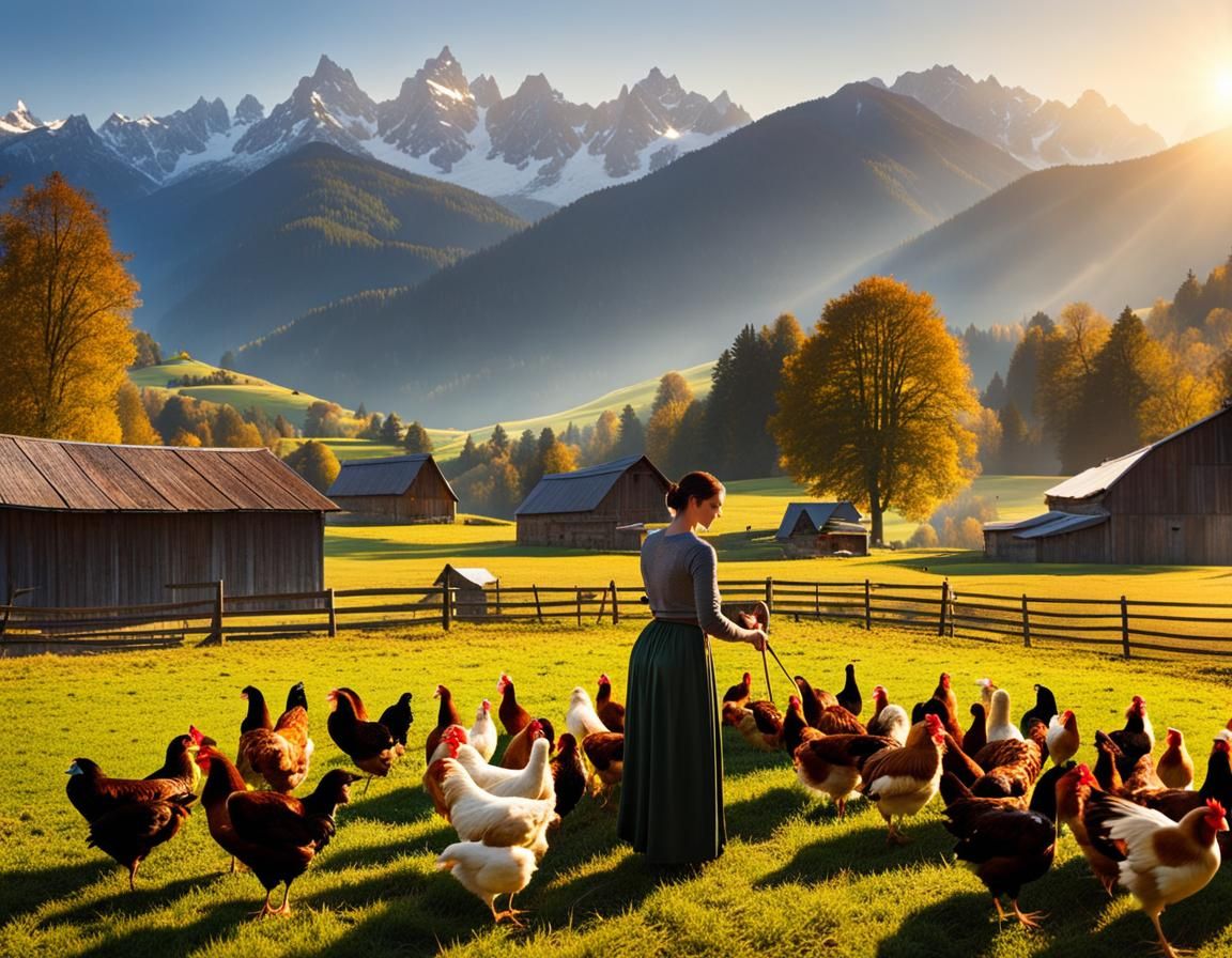 Feeding the chickens in the morning 2.0