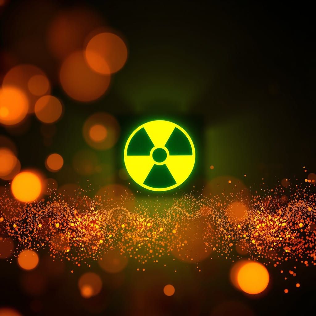 Glowing Radioactive Sign in an Otherworldly Atmosphere