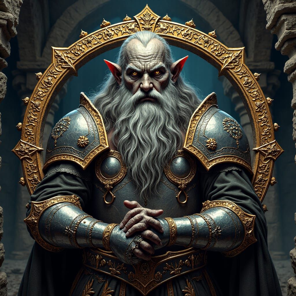 <lora:Tolkienesque:0.3> An ornate Logo with text, (Text: "Tolkienesque"). elegantly inlaid gold, ornate and flowing with an inherently ancie...