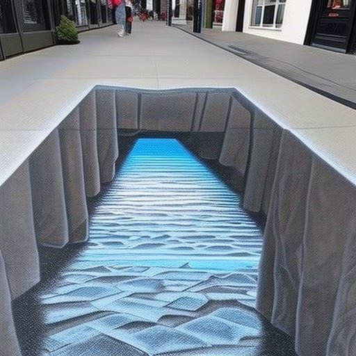 3D Optical Illusion Sidewalk Painting of Holographic 3D 🕳 R...
